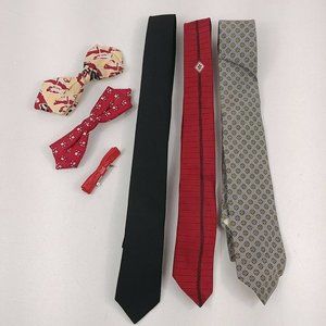 Tie Mens Necktie Vintage Lot Bow Leather Meier Frank Portland Lindquist Seattle